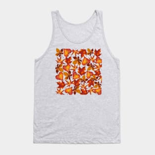 Autumn leaves on green background Tank Top